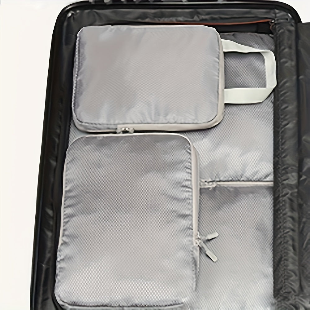 Set of Simple Style Woven Compression Storage Bags – Space-Saving Packing Cubes for Travel & Home Organization