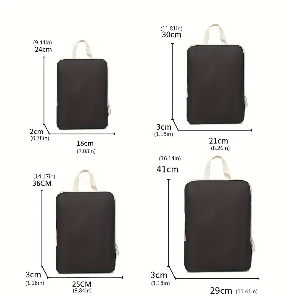 Set of Simple Style Woven Compression Storage Bags – Space-Saving Packing Cubes for Travel & Home Organization