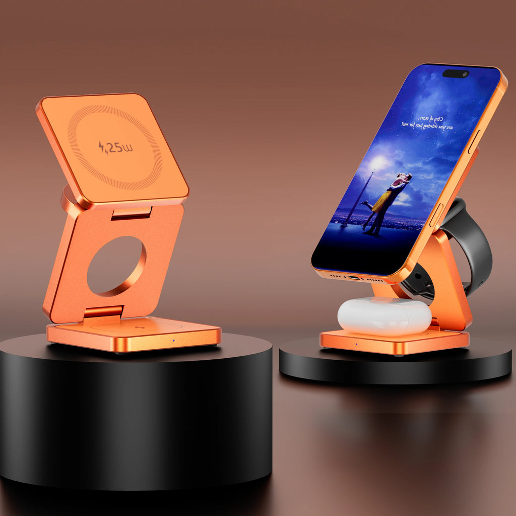GloVoyage Qi2.2 25W 3-in-1 Magnetic Wireless Charging Station