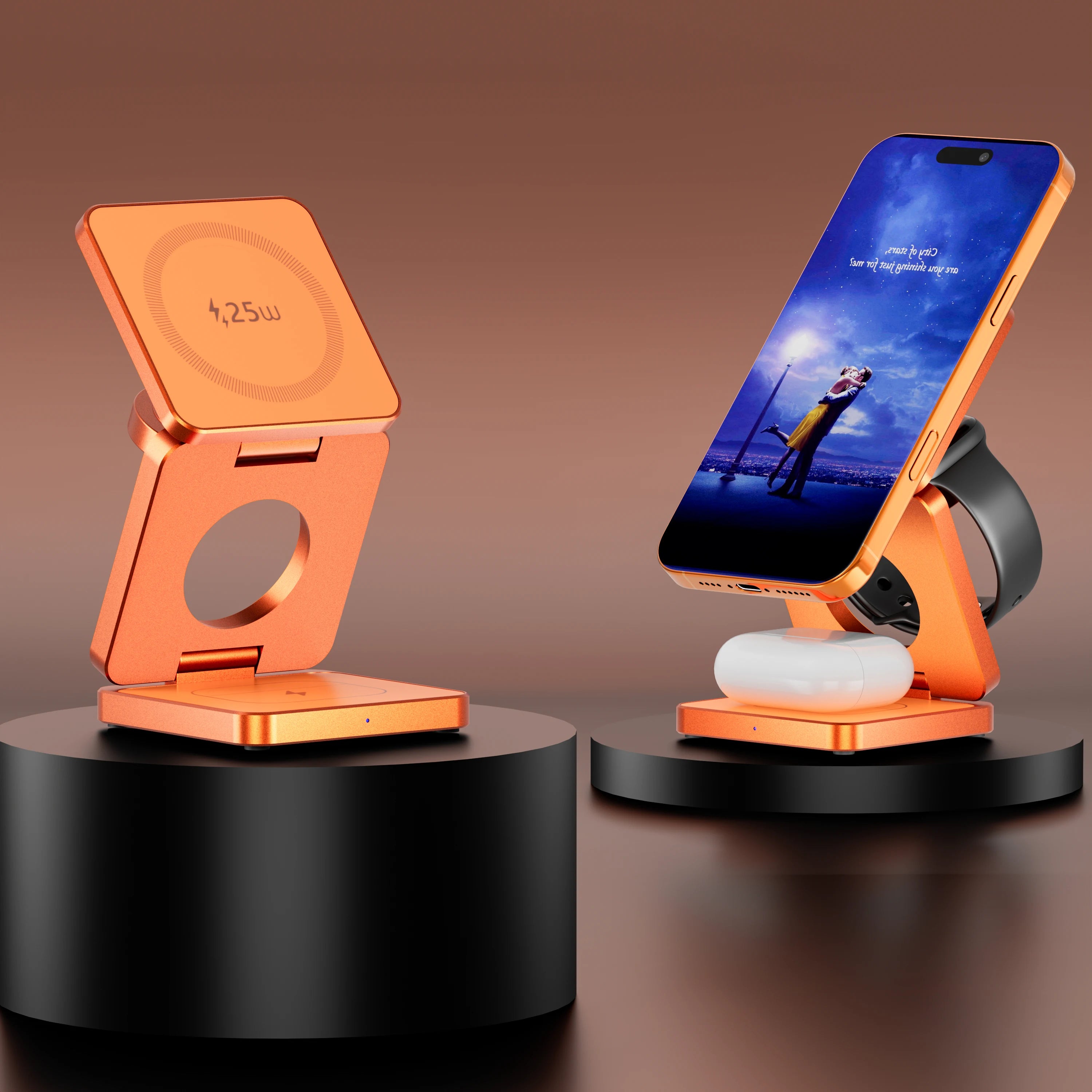 GloVoyage Qi2.2 25W 3-in-1 Magnetic Wireless Charging Station