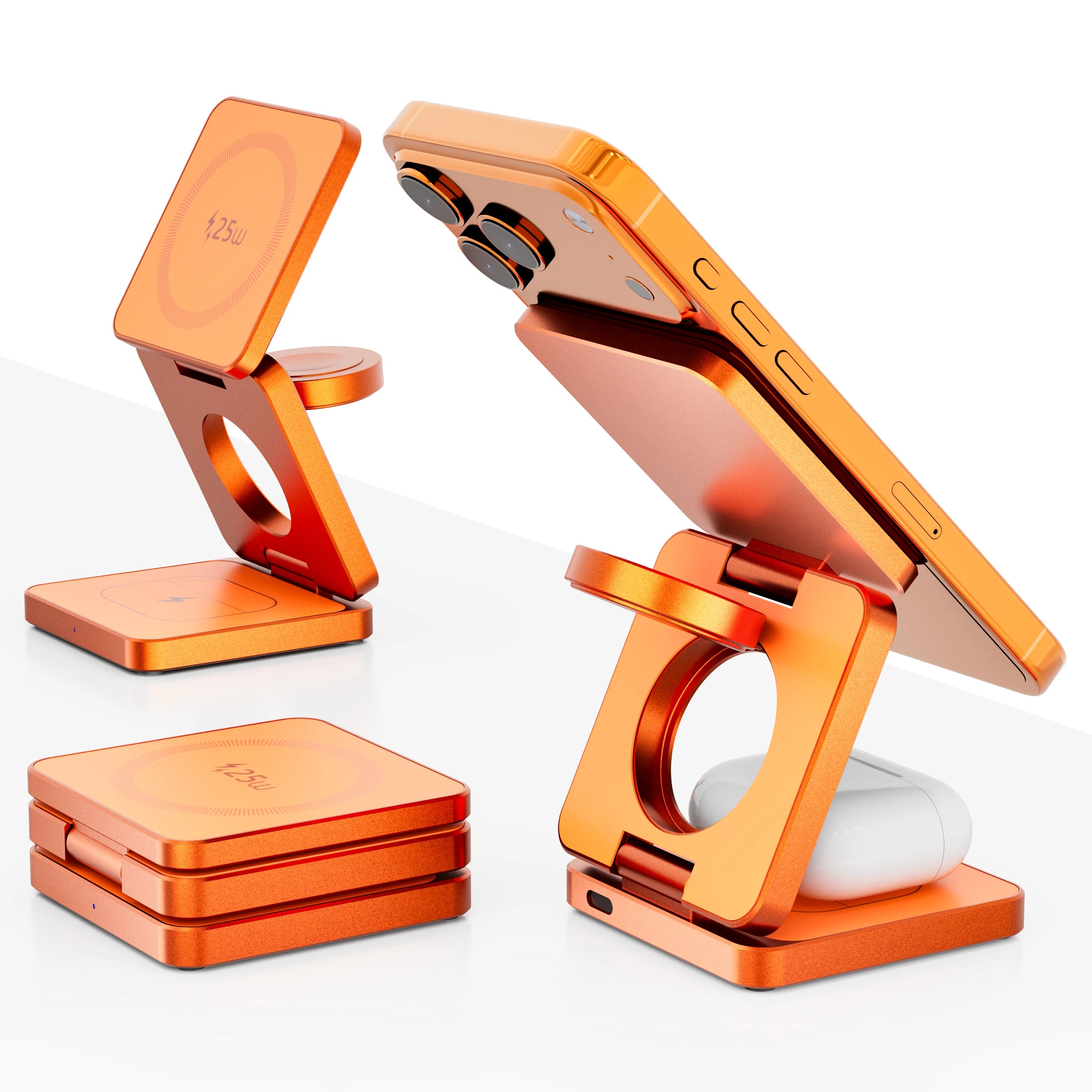 GloVoyage Qi2.2 25W 3-in-1 Magnetic Wireless Charging Station
