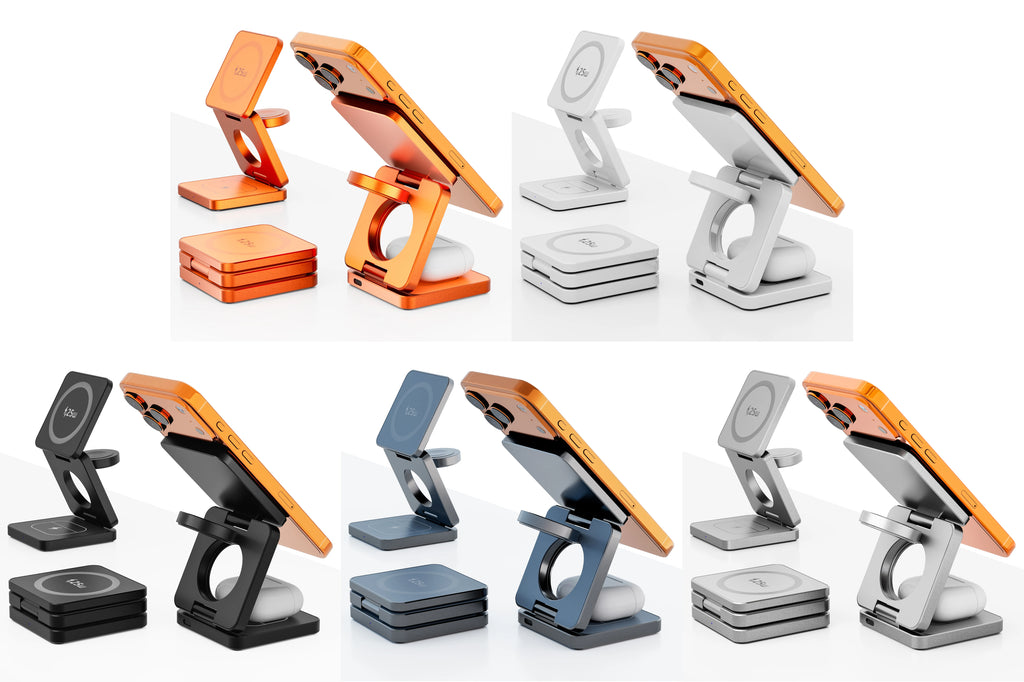 GloVoyage Qi2.2 25W 3-in-1 Magnetic Wireless Charging Station