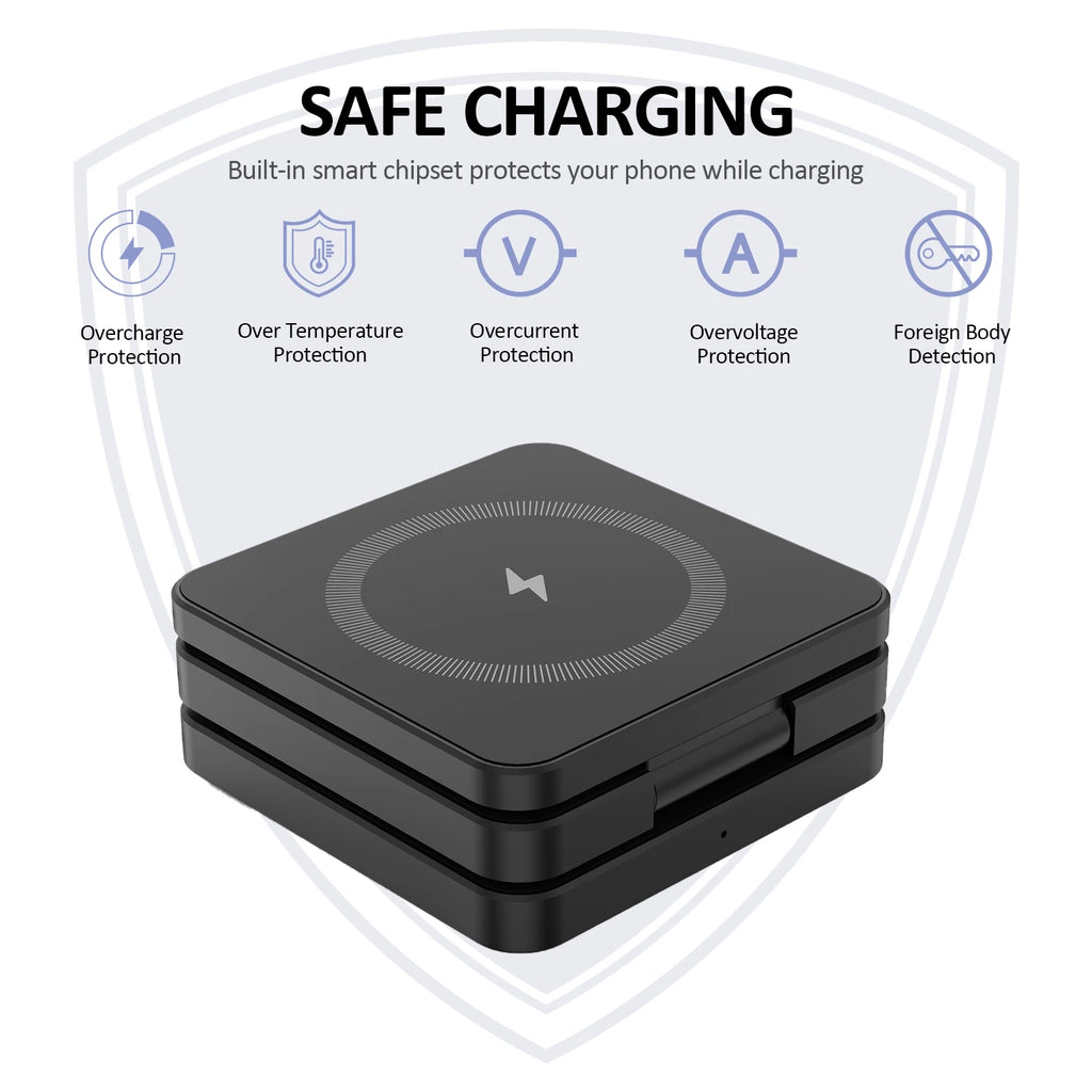 Glovoyage Magnetic 3-in-1 Portable Wireless Charger