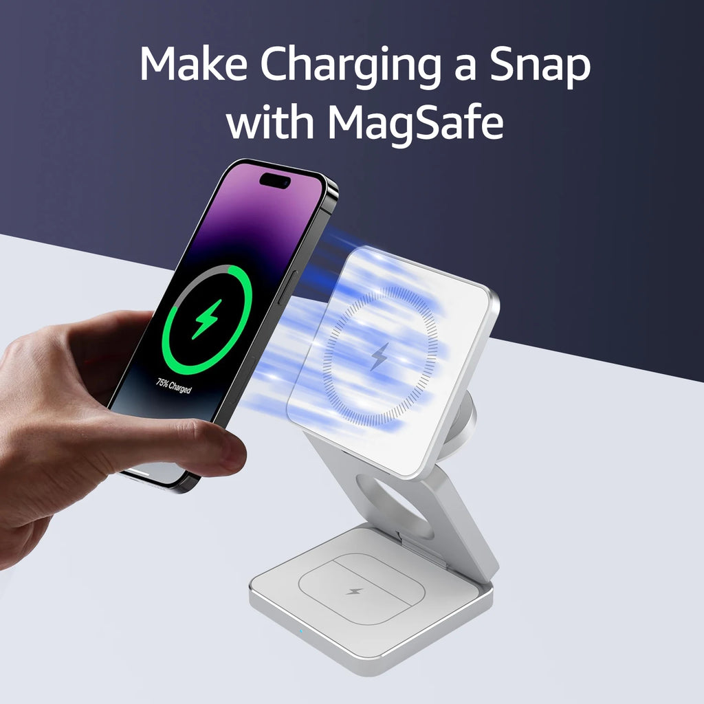 Glovoyage Magnetic 3-in-1 Portable Wireless Charger