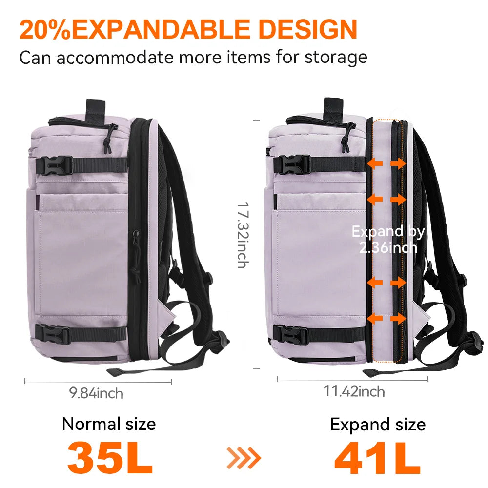 GloVoyage 36–56L Water-Resistant Unisex Travel Backpack