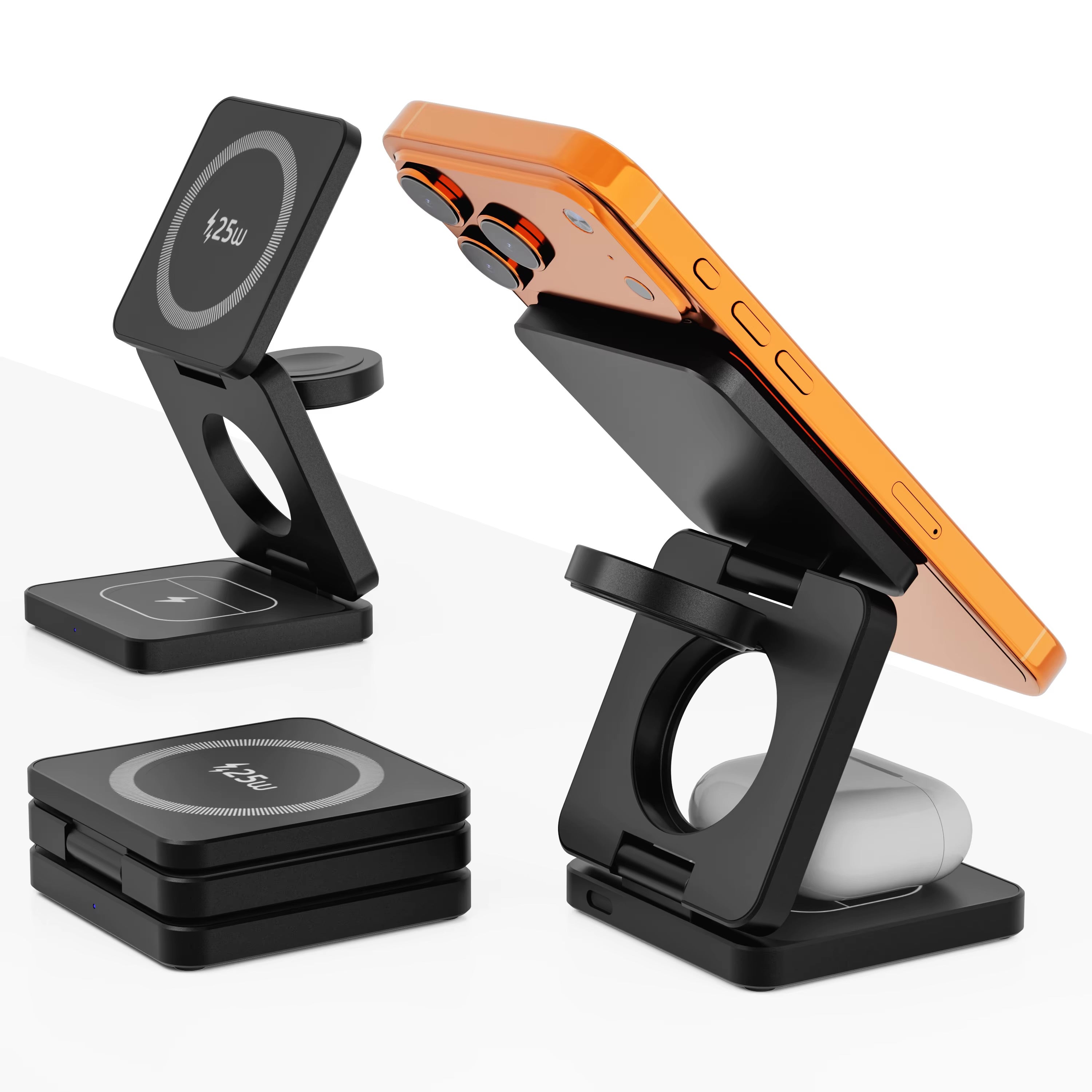 GloVoyage Qi2.2 3-in-1 Magnetic Wireless Charger Travel Power System