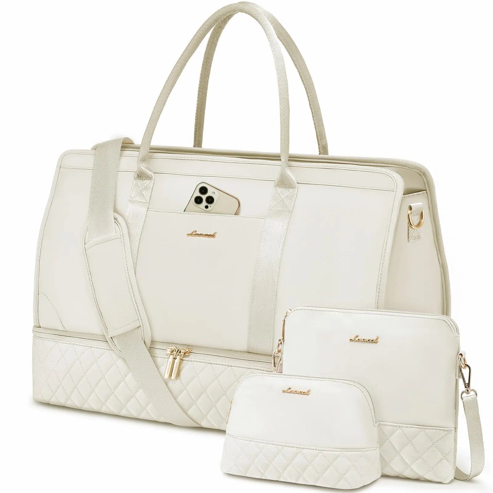LOVEVOOK 3-Piece Weekender Set with Shoe Pocket