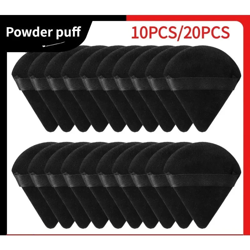 10/20Pcs Triangle Velvet Powder Puff – Mini Face Makeup Sponges