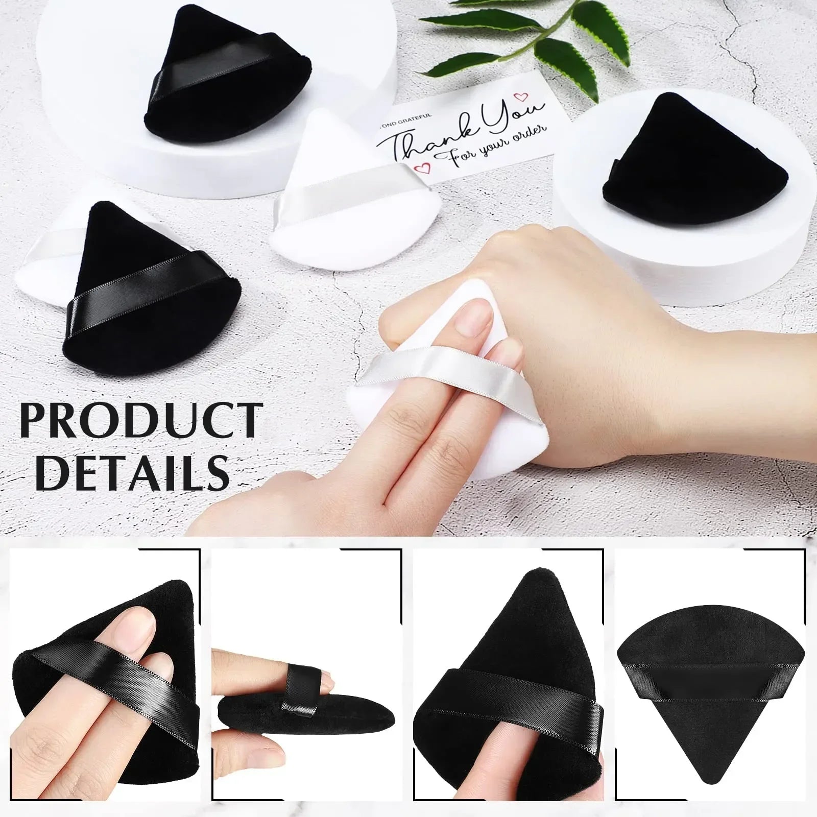 10/20Pcs Triangle Velvet Powder Puff – Mini Face Makeup Sponges