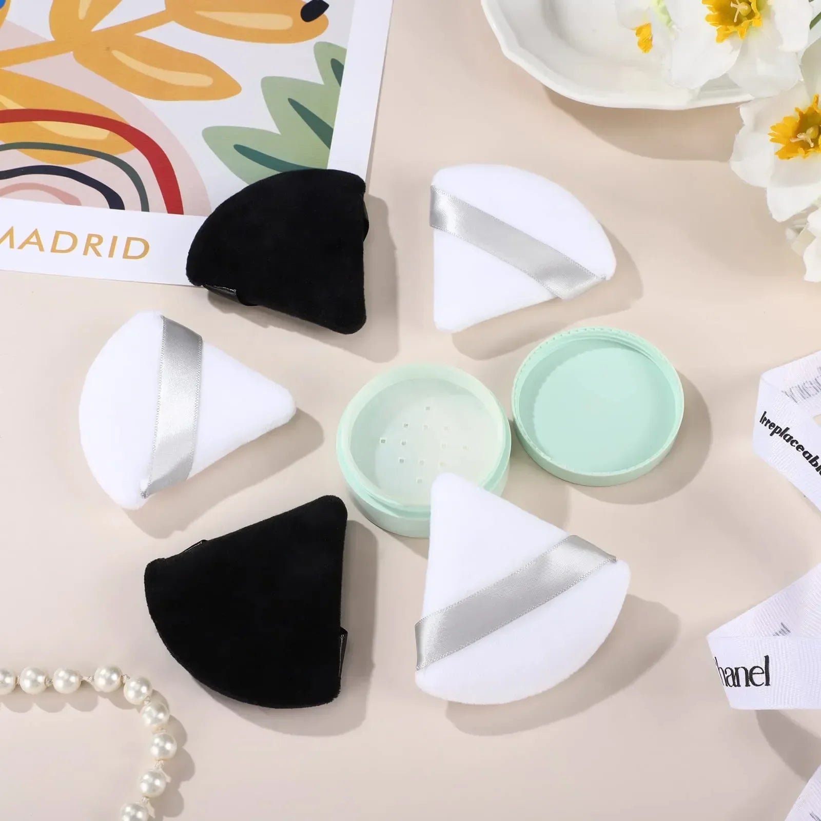 10/20Pcs Triangle Velvet Powder Puff – Mini Face Makeup Sponges