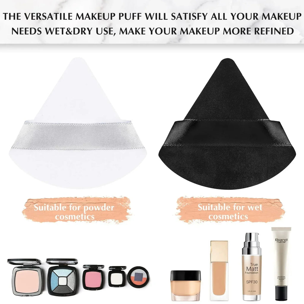 10/20Pcs Triangle Velvet Powder Puff – Mini Face Makeup Sponges