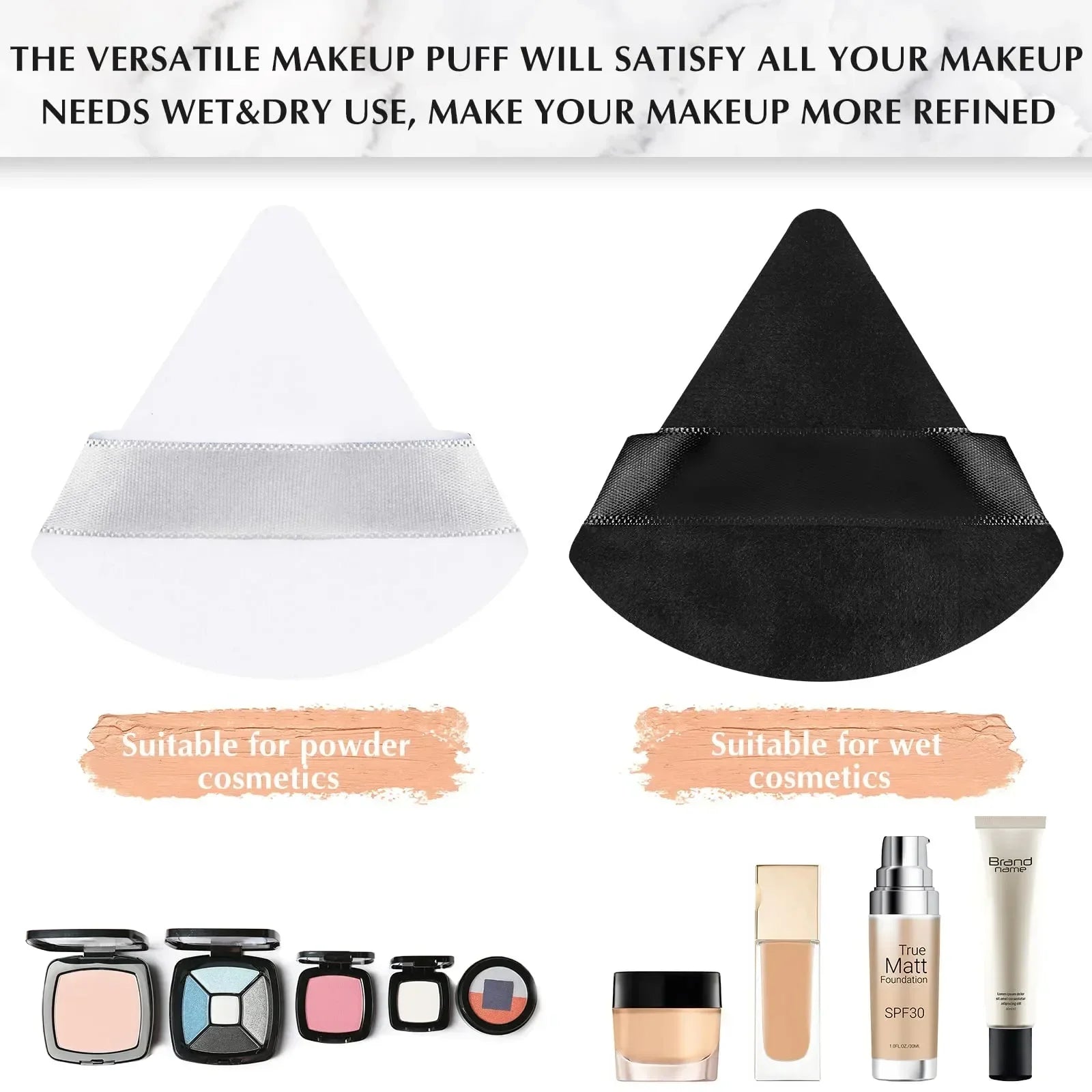 10/20Pcs Triangle Velvet Powder Puff – Mini Face Makeup Sponges