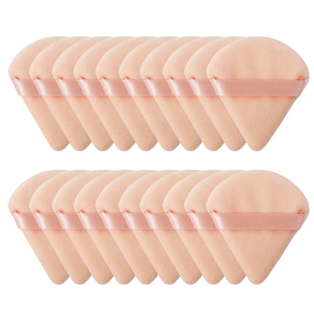 10/20Pcs Triangle Velvet Powder Puff – Mini Face Makeup Sponges