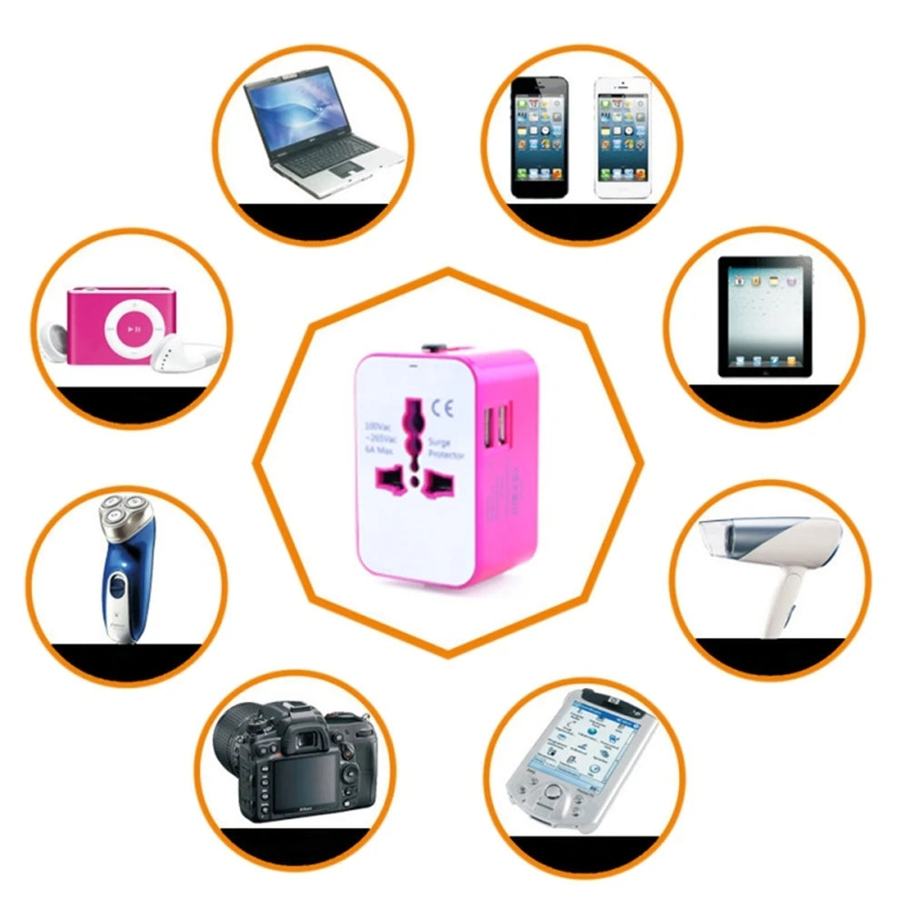 Melery™ Universal Worldwide Travel Adapter with Dual USB Charging Ports
