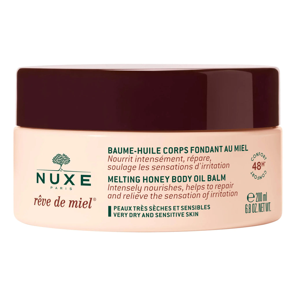 Nuxe Rêve de Miel Melting Honey Body Oil Balm - Intense Moisture & Soothing Relief for Very Dry and Sensitive Skin 6.8 Fl Oz