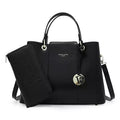 Aaliyah Crocodile Design Handbag Set ( 2-Pack) - BLACK