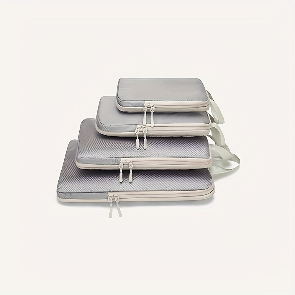 Set of Simple Style Woven Compression Storage Bags – Space-Saving Packing Cubes for Travel & Home Organization