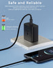 GLOVOYAGE™ 45W GaN fast charger plugged into a wall outlet charging a smartphone with a USB-C cable