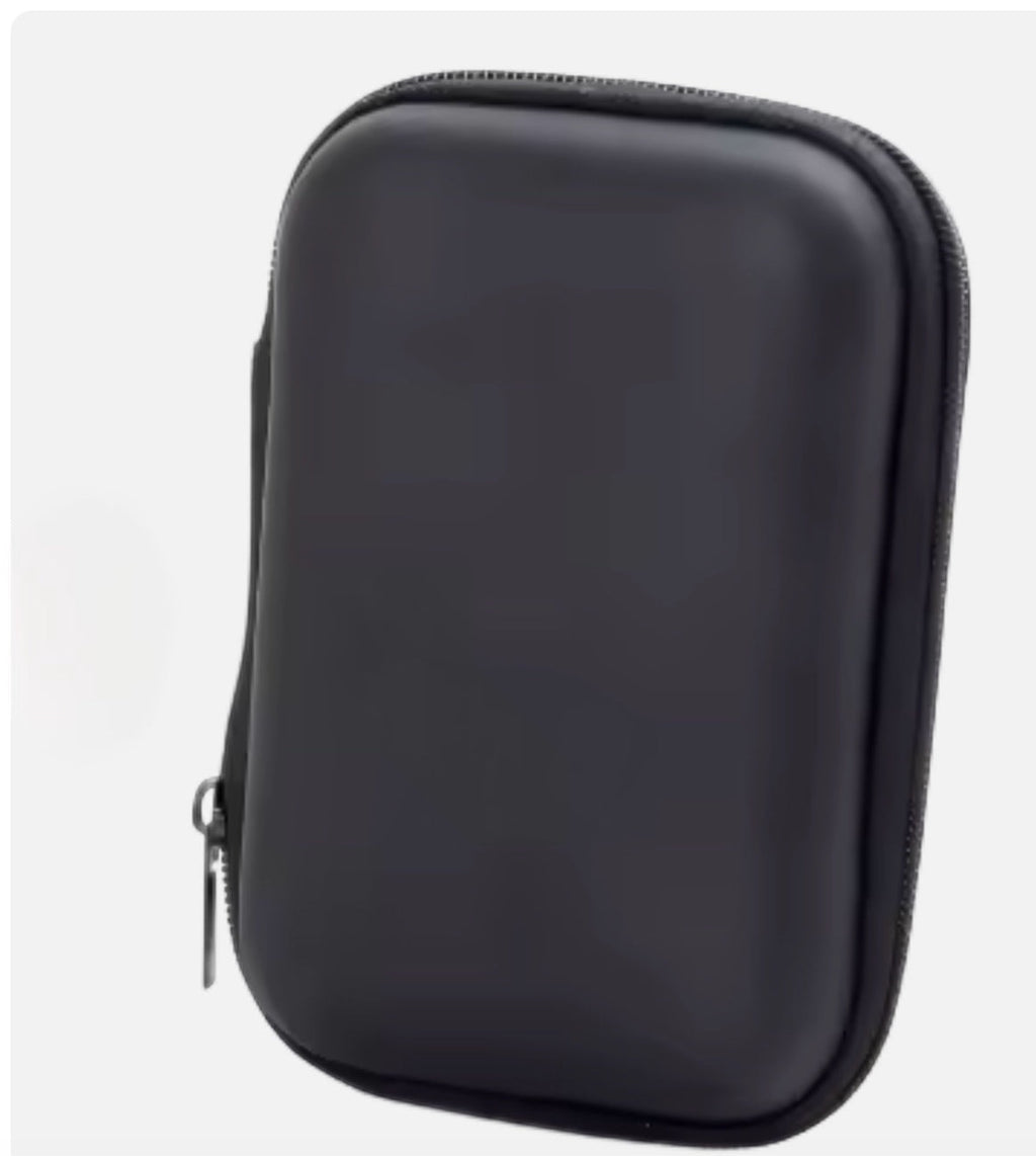 GLOVOYAGE™ AirCase Mini Tech Organizer in black with a durable EVA hard shell for travel protection.