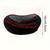 GLOVOYAGE™ black U-shaped memory foam travel pillow with dimensions showing 75cm length and 14cm height