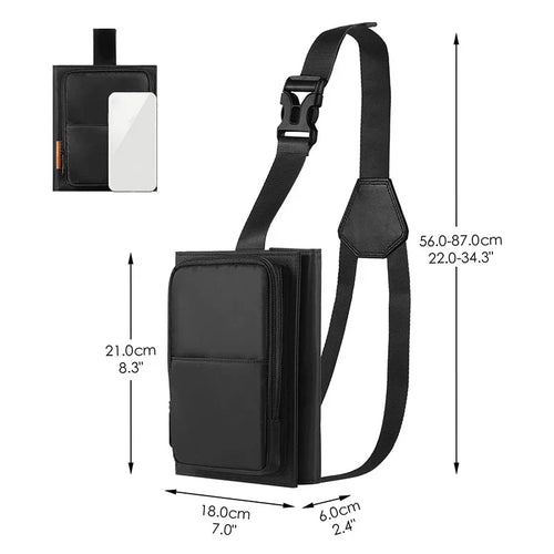 GloVoyage carry-on luggage organizer pouch dimensions and adjustable strap measurements